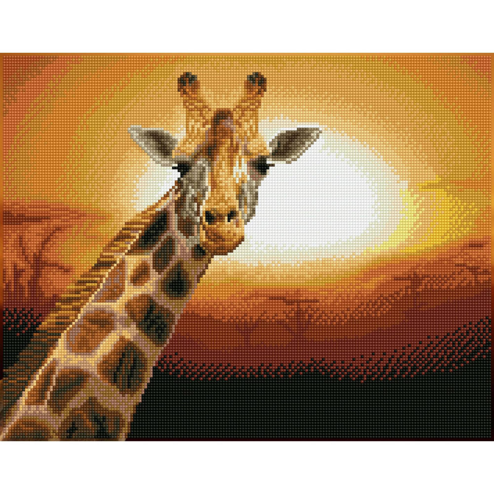Diamond Dotz® Intermediate Sunset GiraffeAmboseli National Park, Kenya Diamond Art Painting Kit